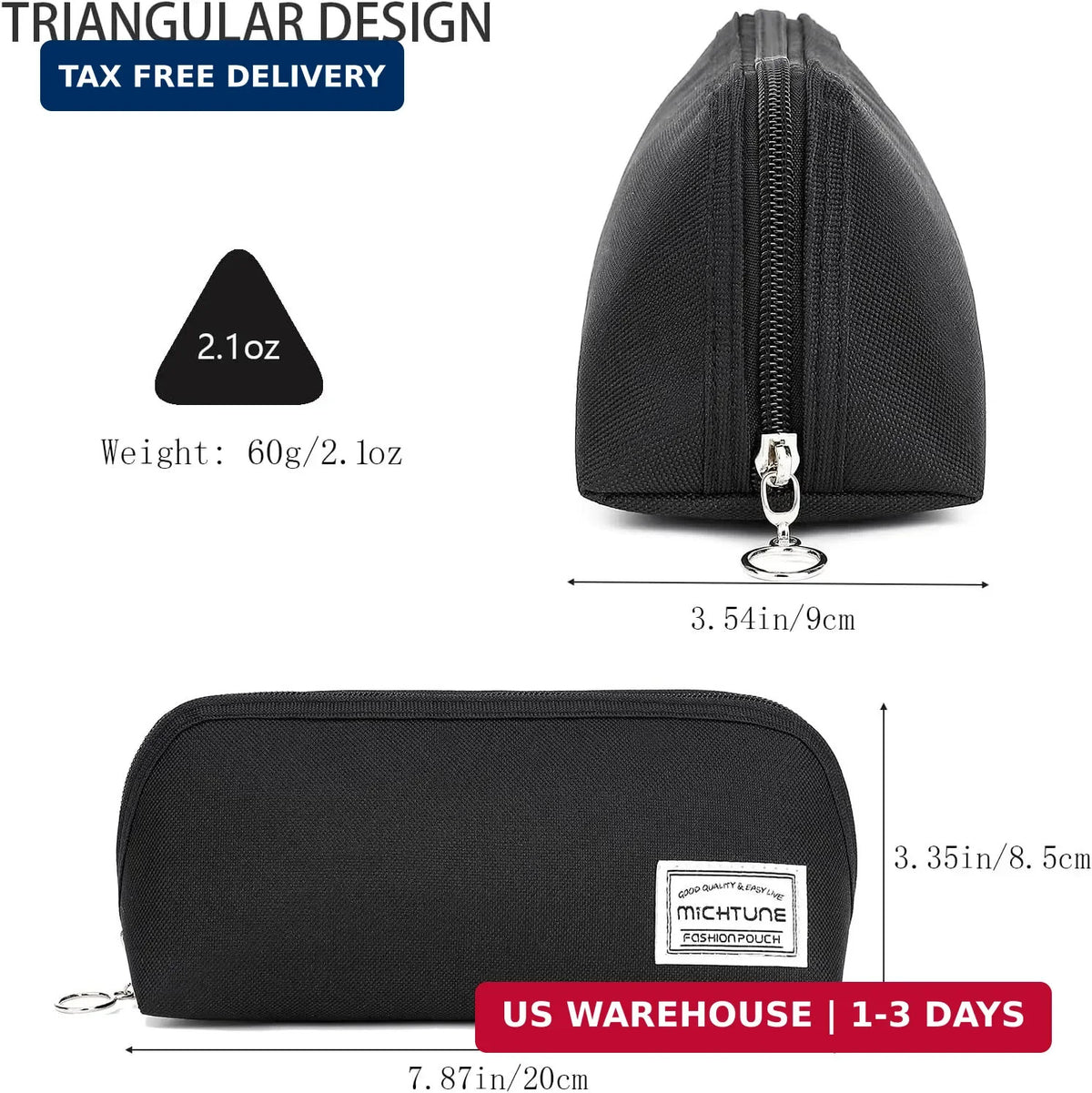 Large Opening Zipper Pencil Case - Portable Stationery Organizer