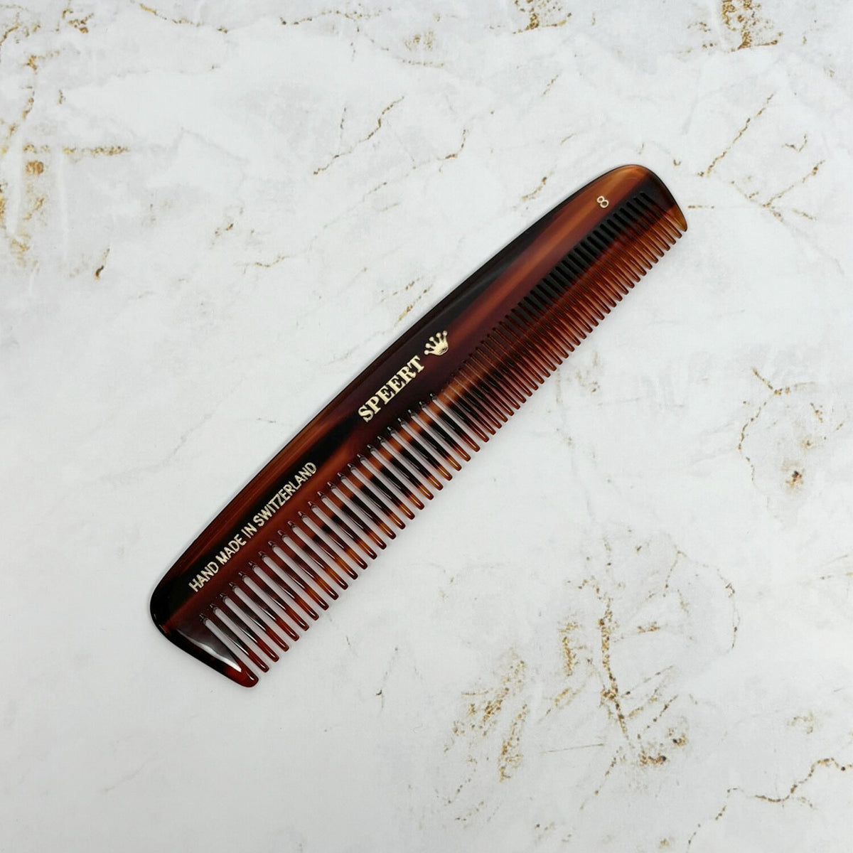 Handmade Swiss Tortoise Shell Comb 5 Inch Style #8 Havana Brown