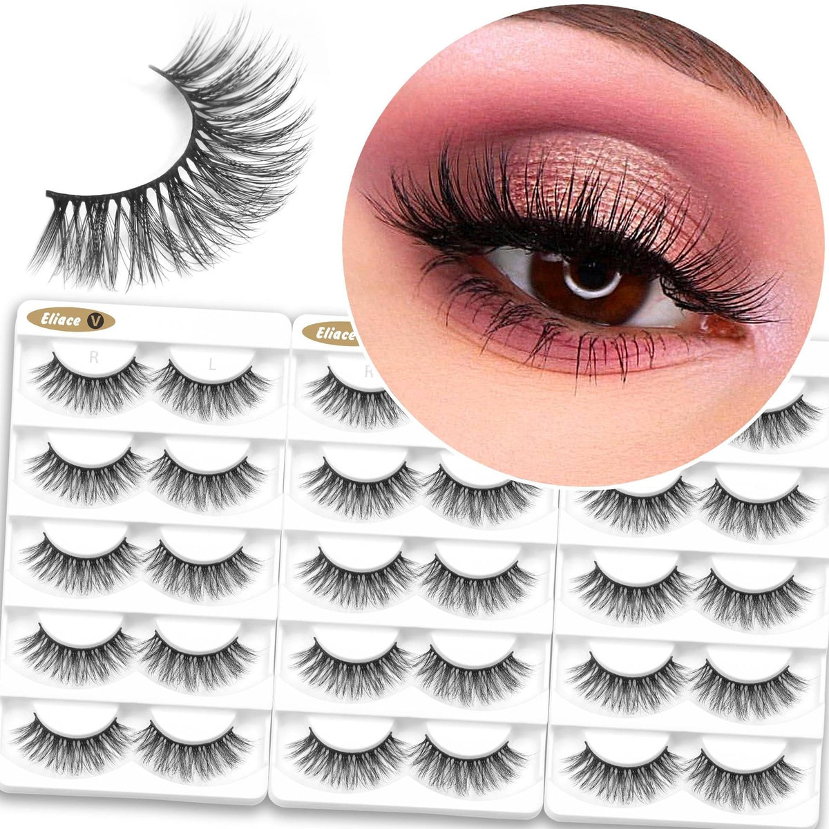 15 Pairs 13MM Natural Look False Eyelashes - Fluffy, Reusable, Cruelty-Free