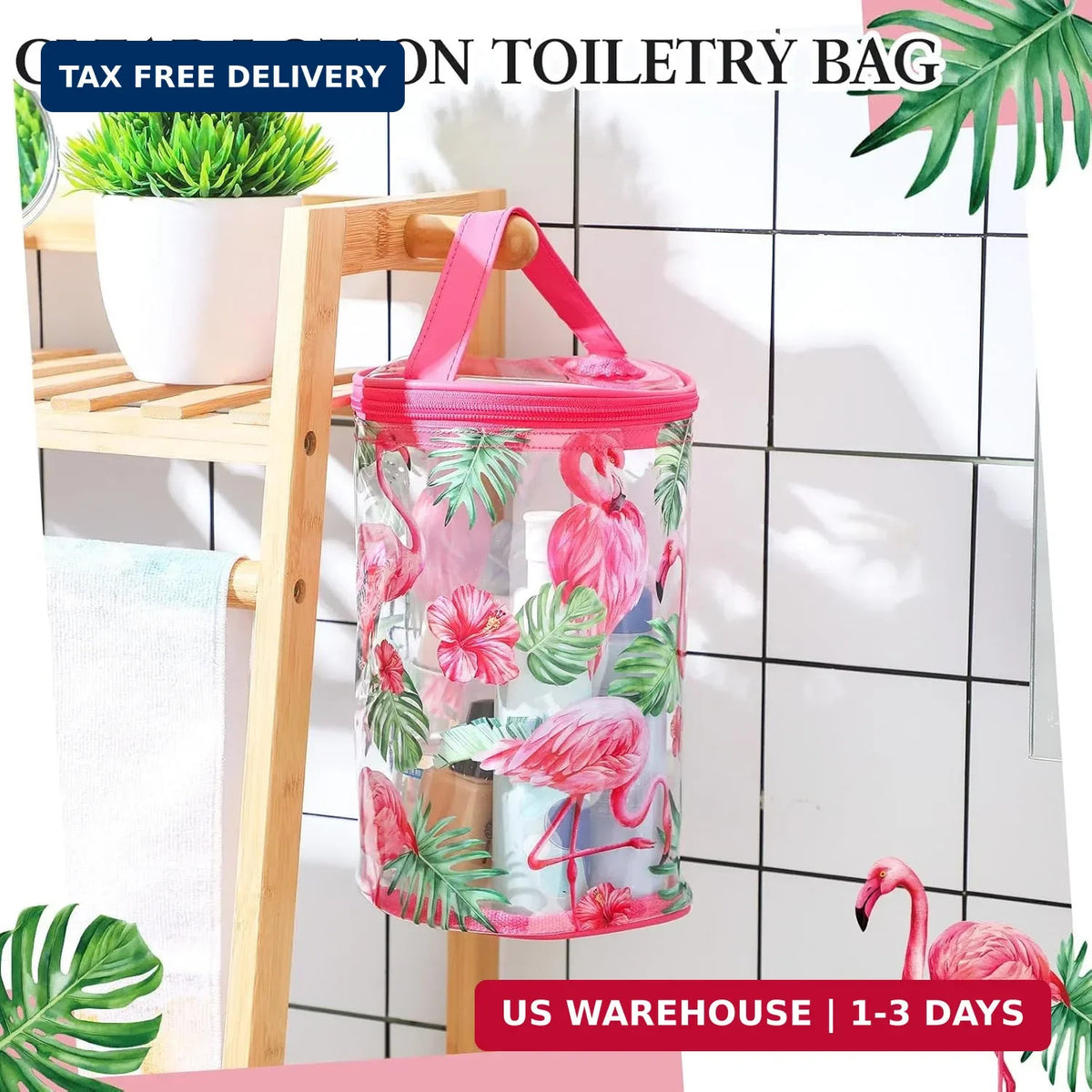 Travel Toiletry Bag - Clear Waterproof Lotion & Sunscreen Organizer