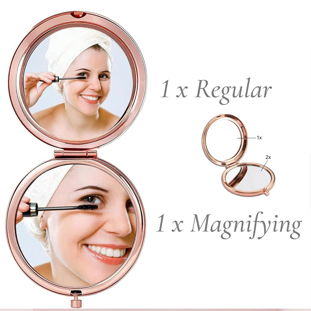 Personalized Compact Mirror for Aunt & Niece - Heartfelt Gift, Dual Magnification