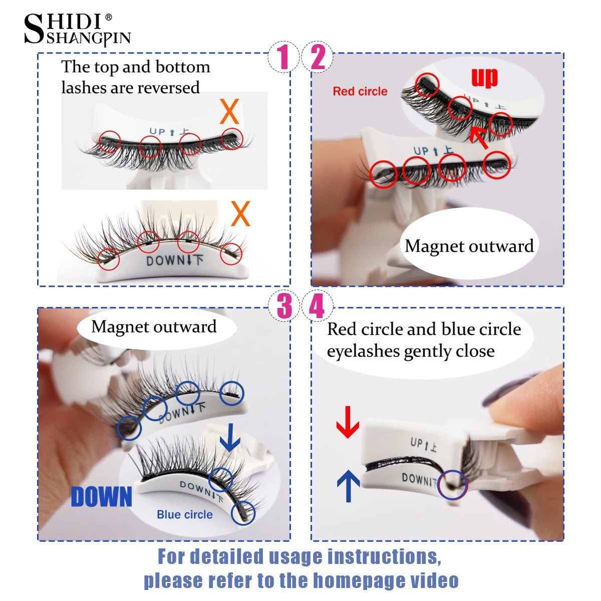 Magnetic False Eyelashes with Applicator Set – Reusable 3D Natural Look