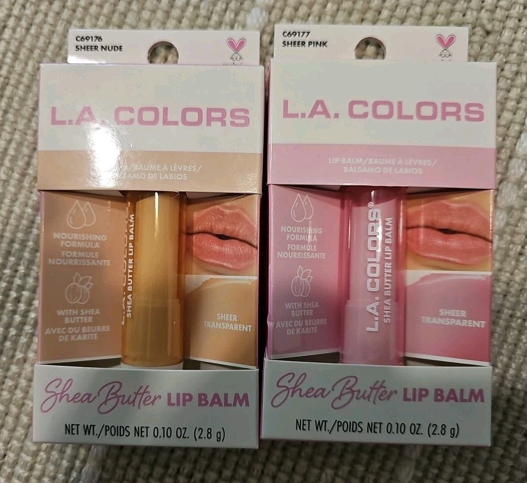 Sheer Pink & Nude Lip Balm Set - Shea Butter Hydrating Lip Care