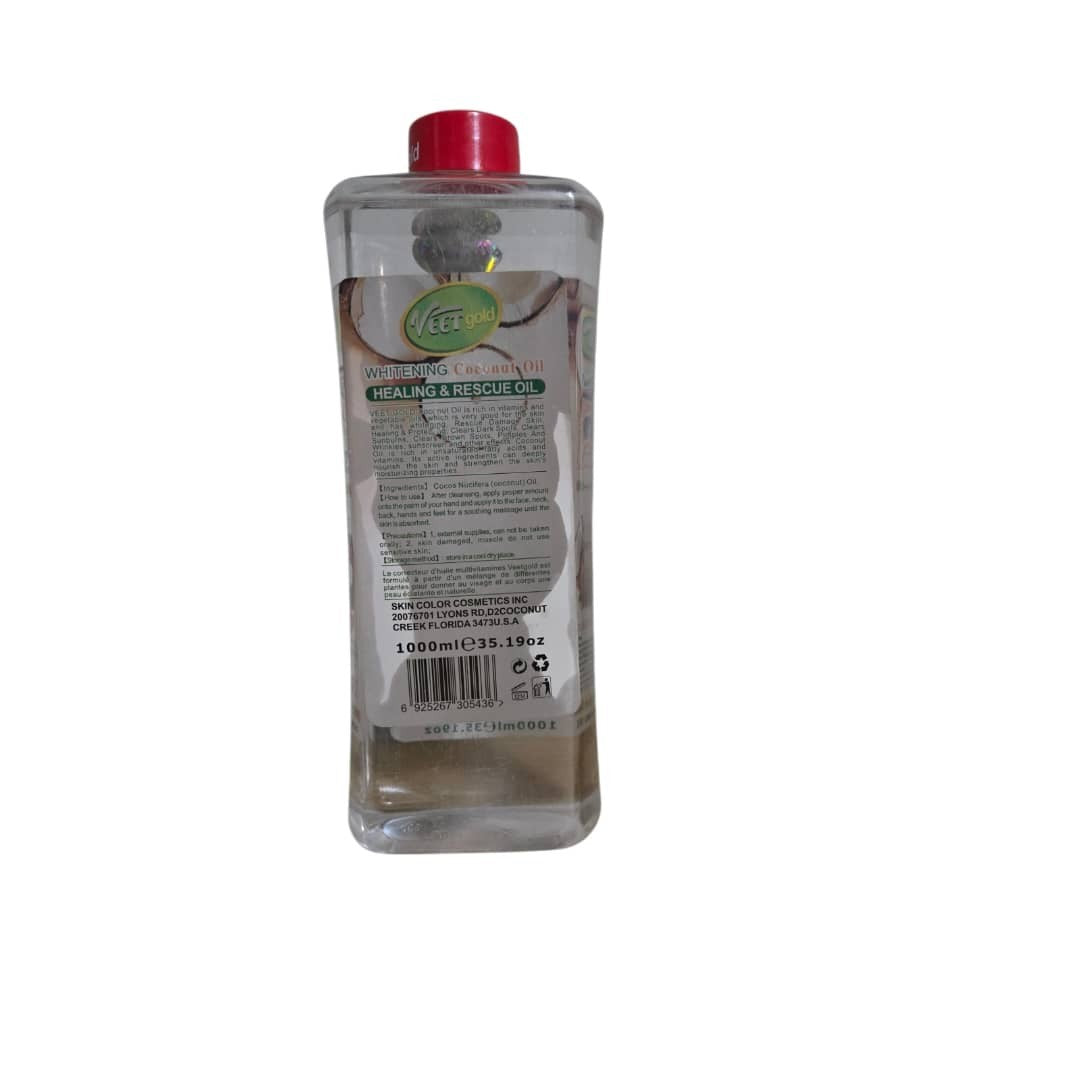 Veet Gold Coconut Oil Body Corrector & Polishing Oil 1000ml - Whitening & Healing