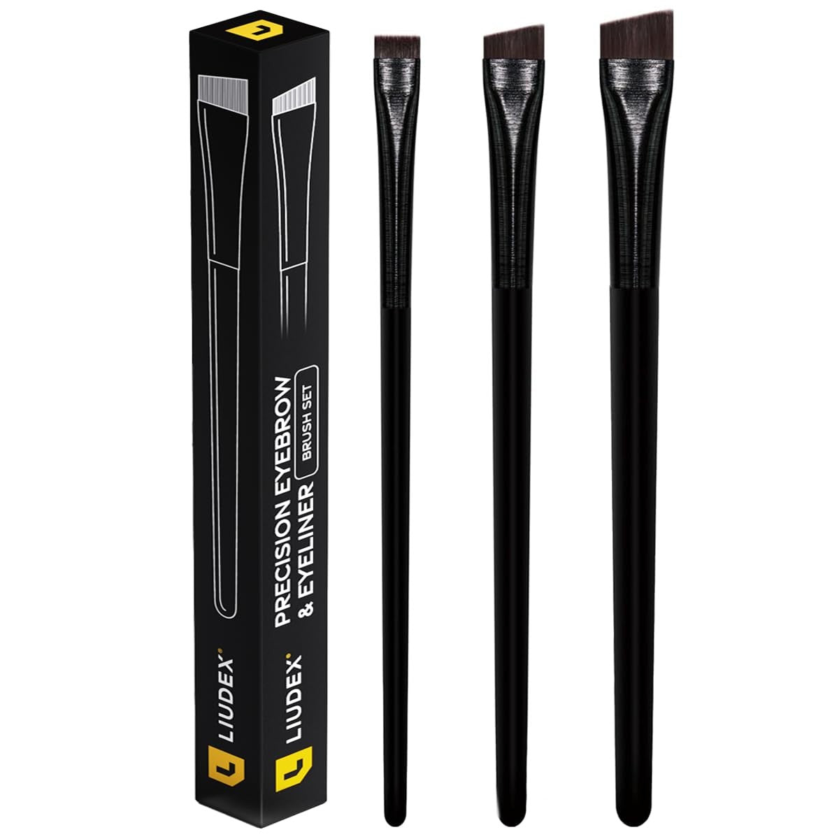 Eyebrow & Eyeliner Brush Set – Ultra-Thin Angled & Flat Makeup Brushes