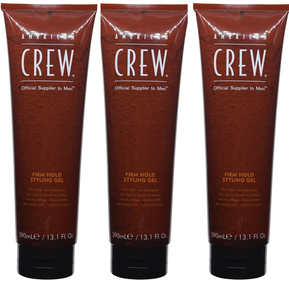 American Crew Firm Hold Styling Gel 13.1 oz - 3 Pack, Alcohol-Free Hair Styling