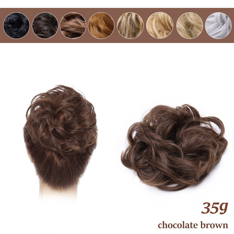 Thick Curly Messy Bun Hair Piece - Synthetic Hair Extensions for Updo & Volume