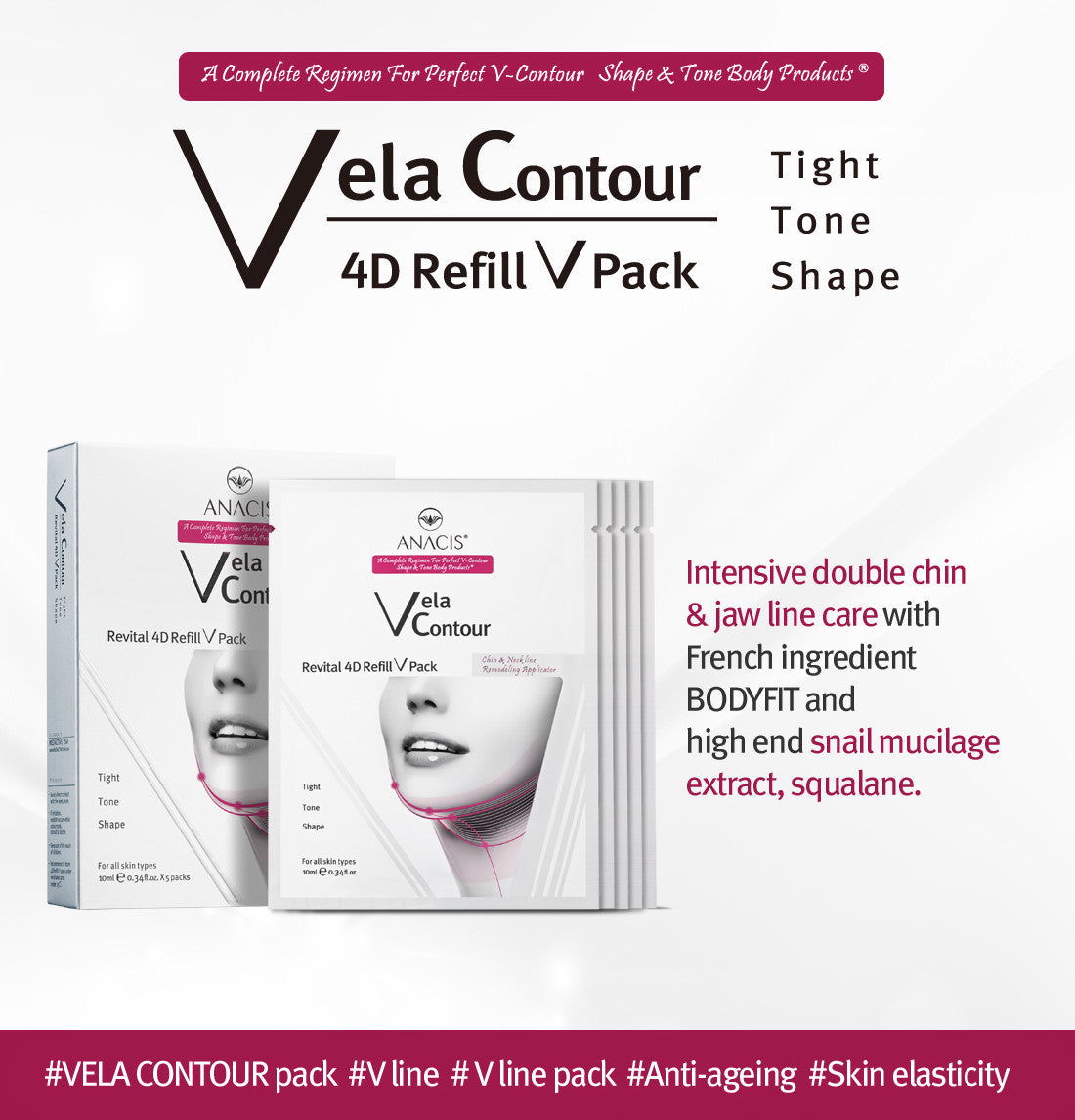 V-Line Face & Double Chin Reducer Strap Set - Anti-Aging Slimming Mask & Cream