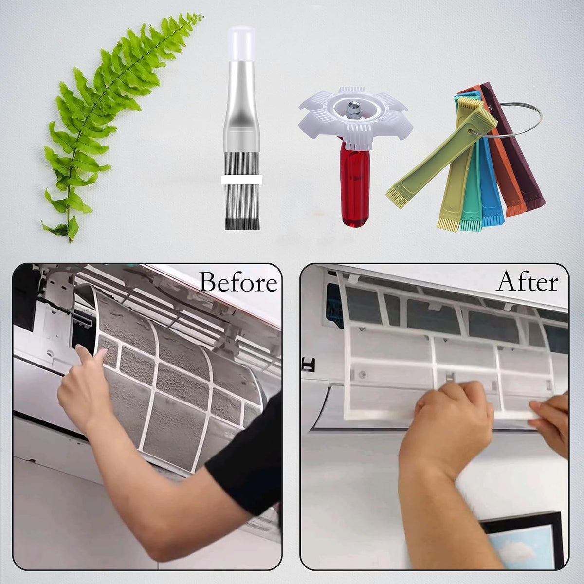 8-Piece Multicolor Air Conditioner Fin Comb Set for Cleaning & Maintenance