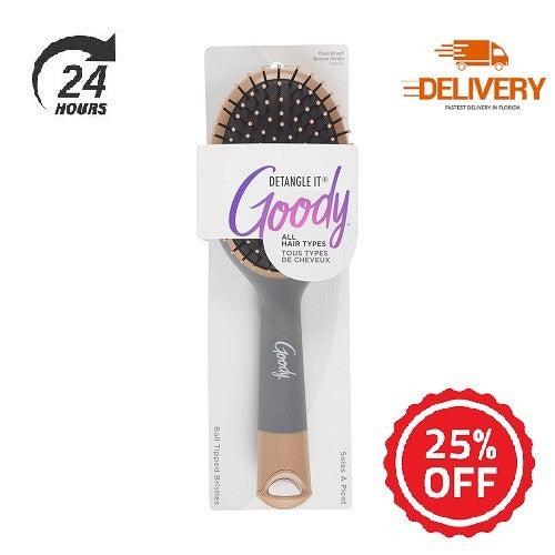 Detangling Hair Brush Oval Brown Grey - Easy Knot Removal for All Hair Types