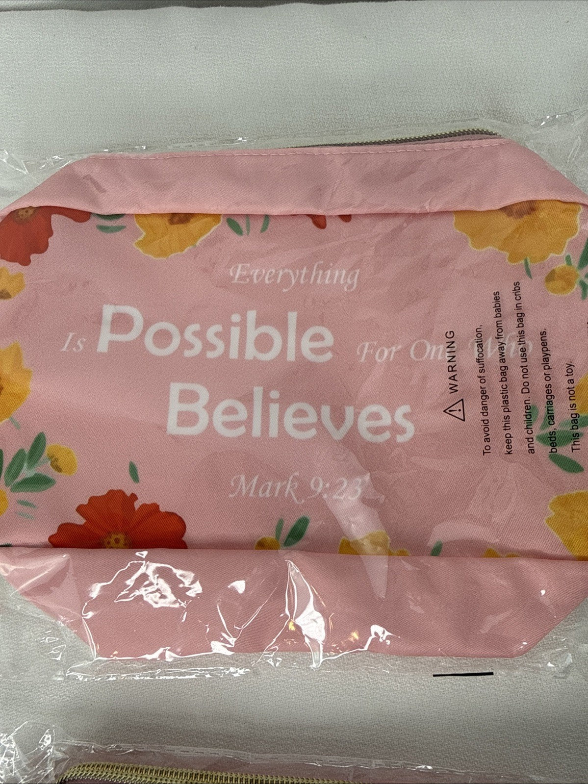 2 Pack Sealed Christian Biblical Makeup Bags - Religious Gift