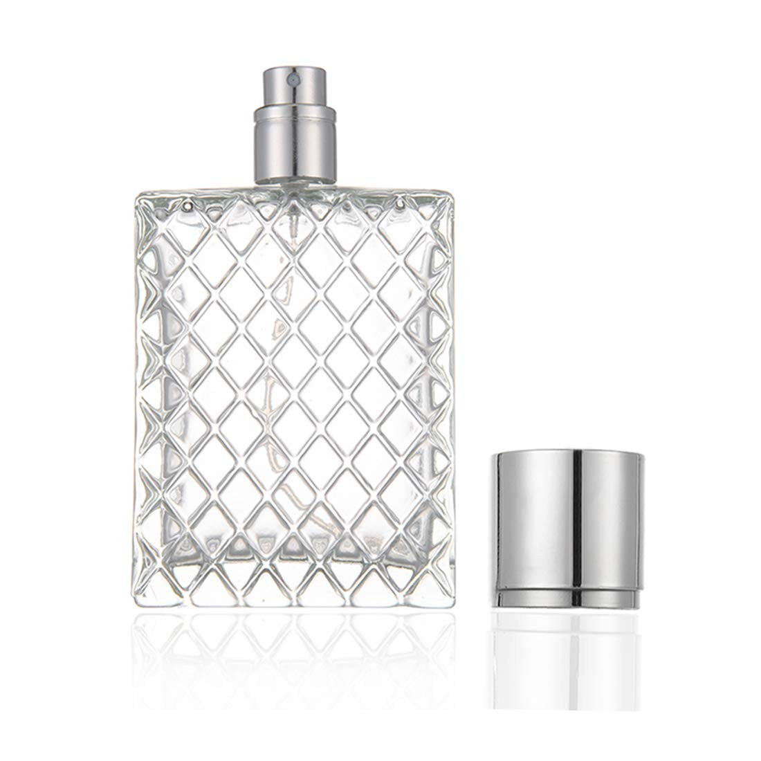 Large 100ml Clear Glass Refillable Perfume Spray Bottle with Fine Mist Atomizer