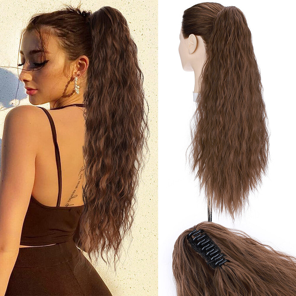 Thick Clip-In Ponytail Hair Extension Wavy Natural Look - All Colors