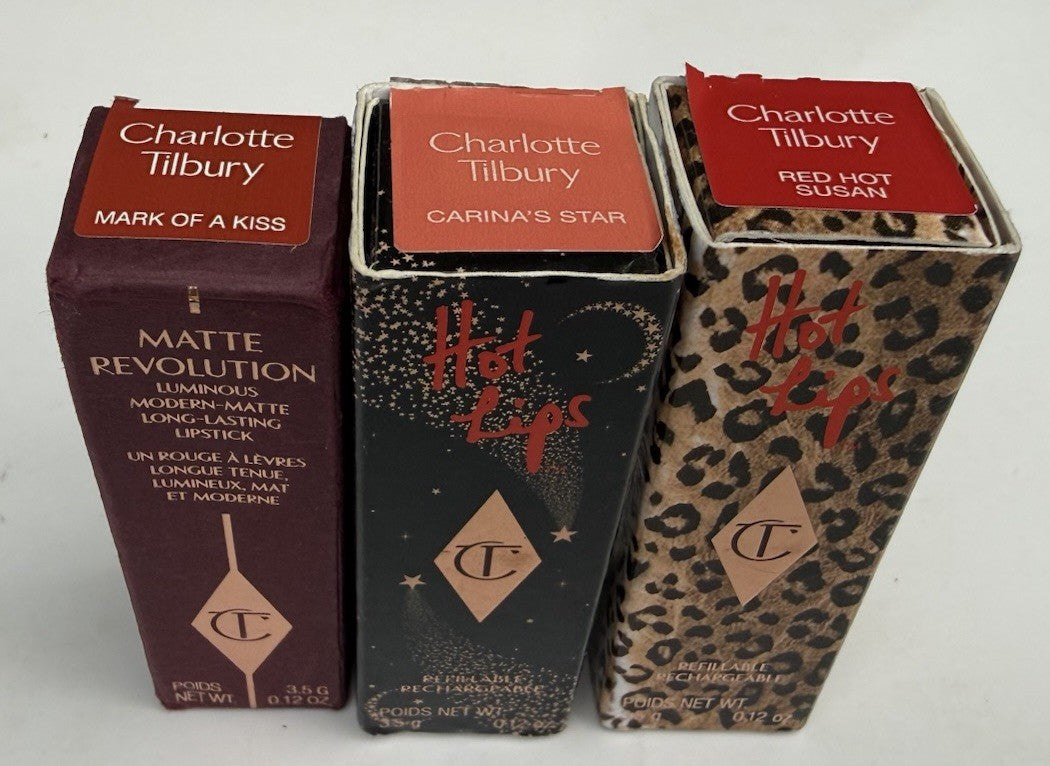 Charlotte Tilbury Lipstick Bundle of 3 Full Size Lip Colors NEW