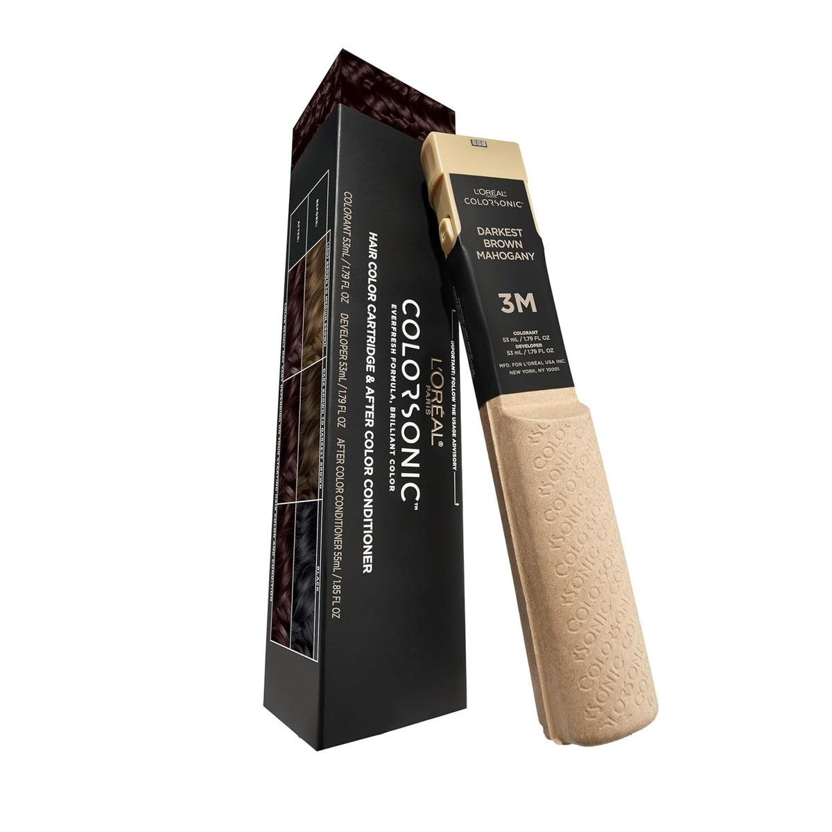 Hair Color Cartridge for At-Home Permanent Hair Dye - Darkest Brown Mahogany - 2 Pack