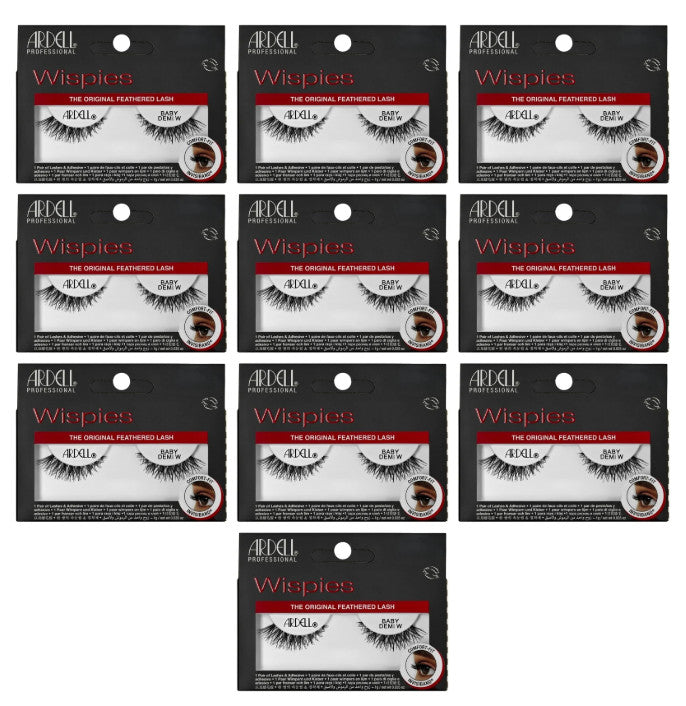 10 Pairs False Eyelashes Baby Demi Wispies Natural Look Black Ardell