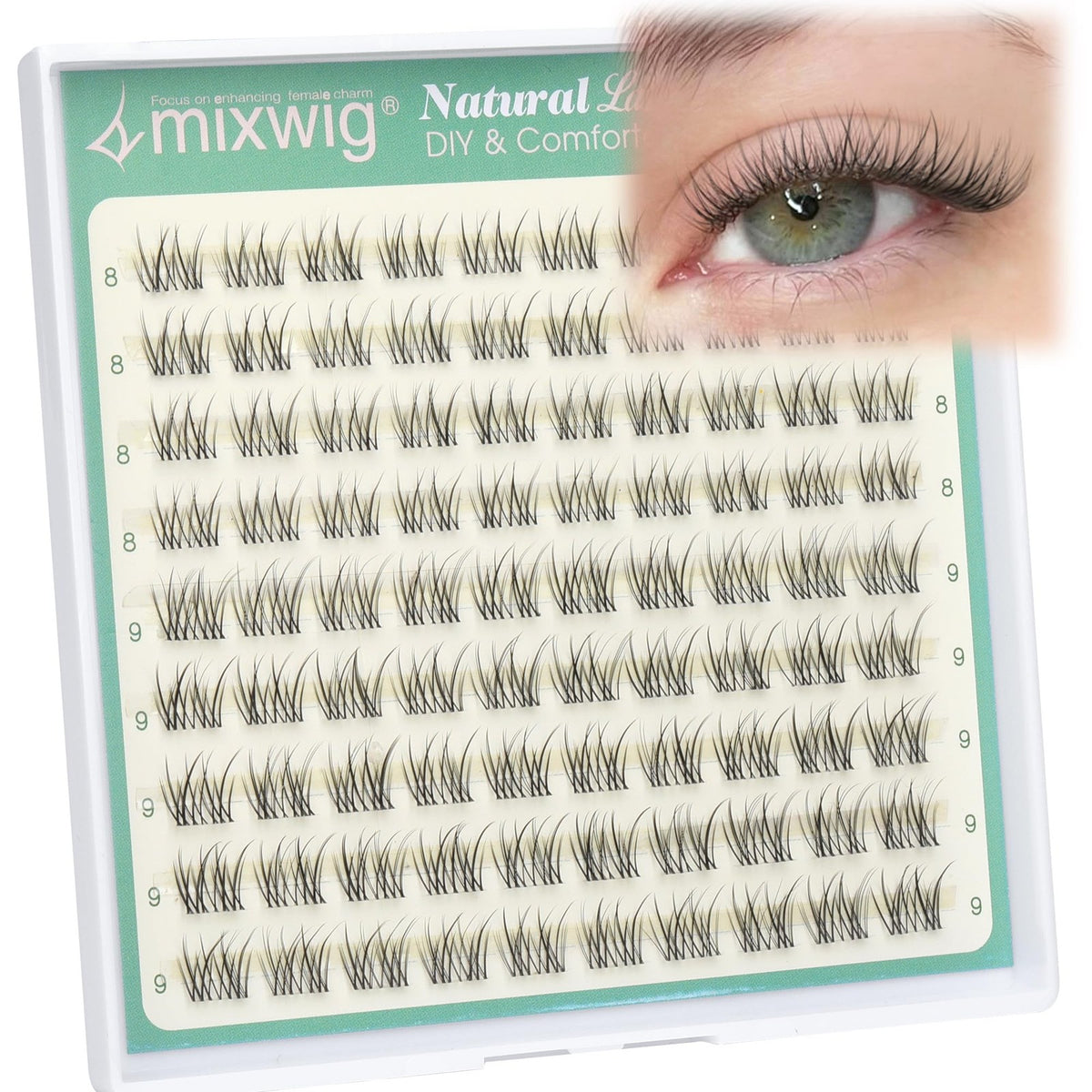 Short Lash Clusters 8-9mm Natural Eyelash Extensions — 90 Count (Black) Refills