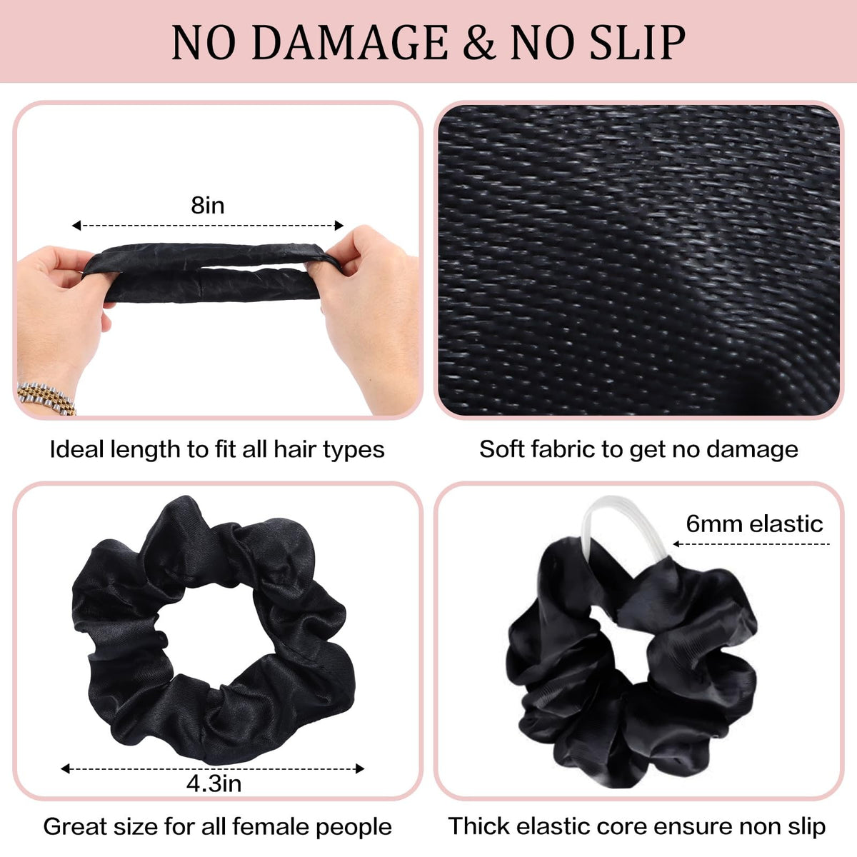SUTHIA Satin Scrunchies for Women, Girls and Kids 60 Count (Pack of