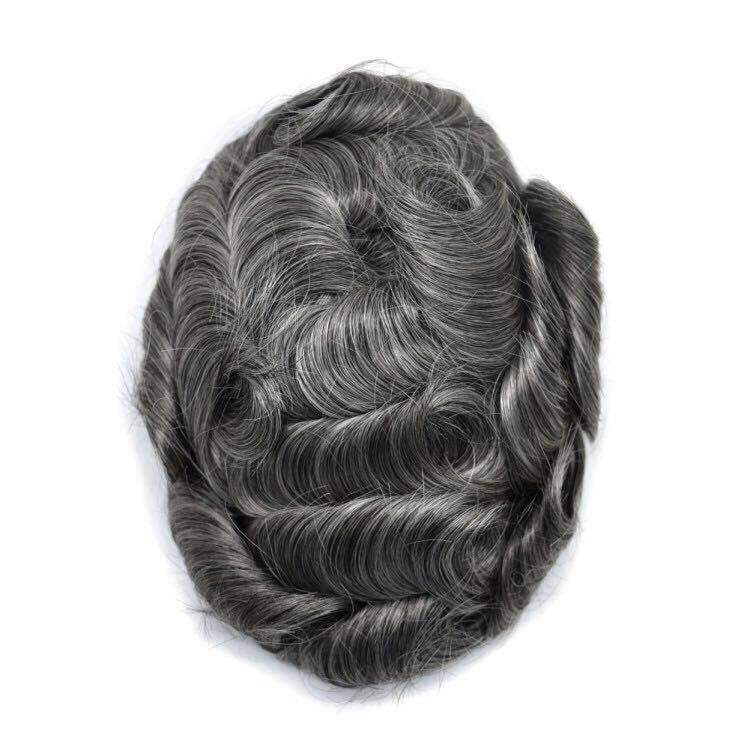 Men's Human Hair Toupee Replacement System - Ultra Thin Skin Hairpiece