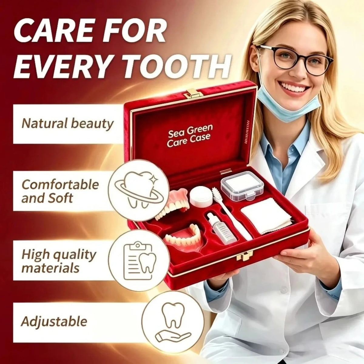 Silicone Denture Kit Upper and Lower False Teeth Set Instant Smile