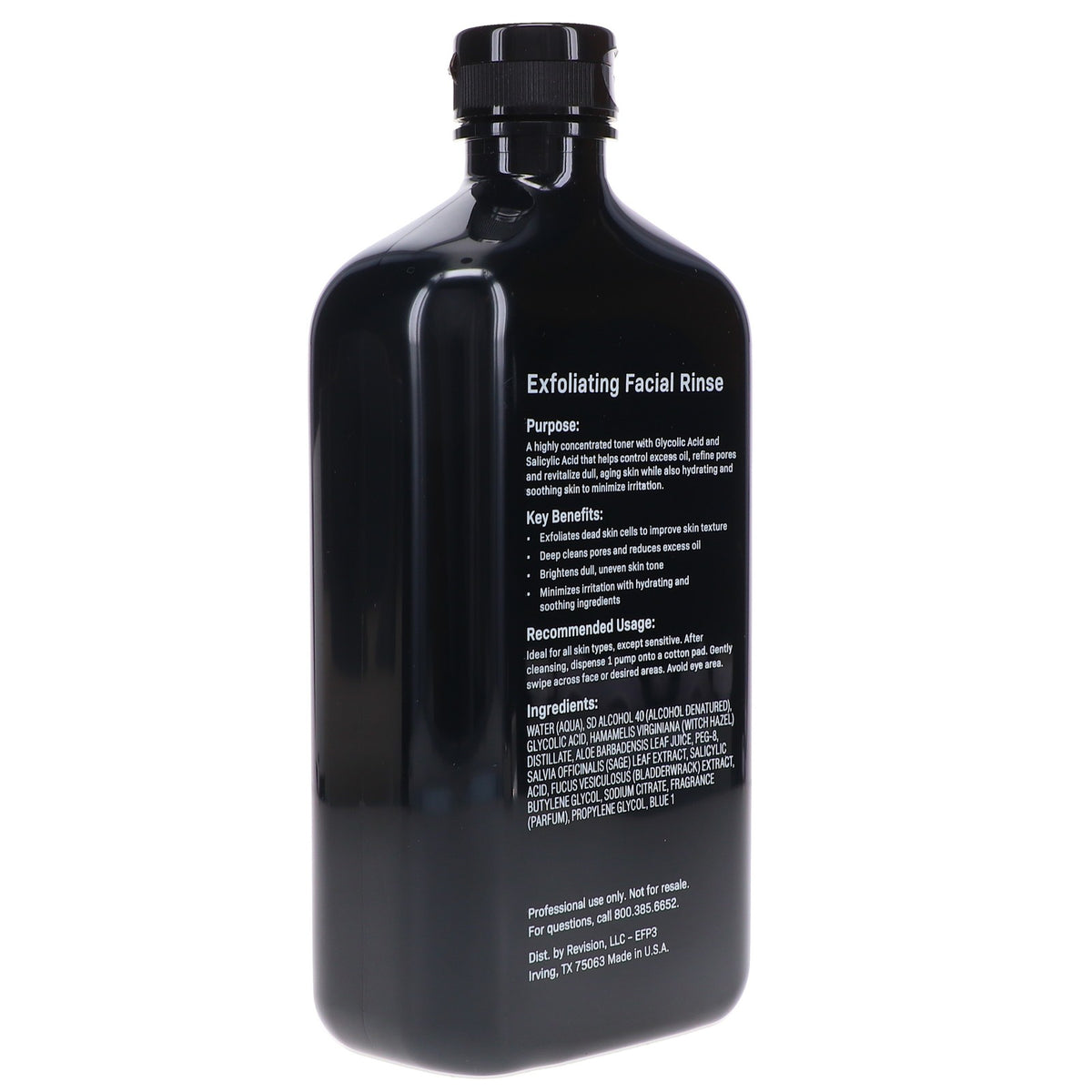 Exfoliating Facial Rinse - Glycolic & Salicylic Acid Deep Cleansing 16 oz