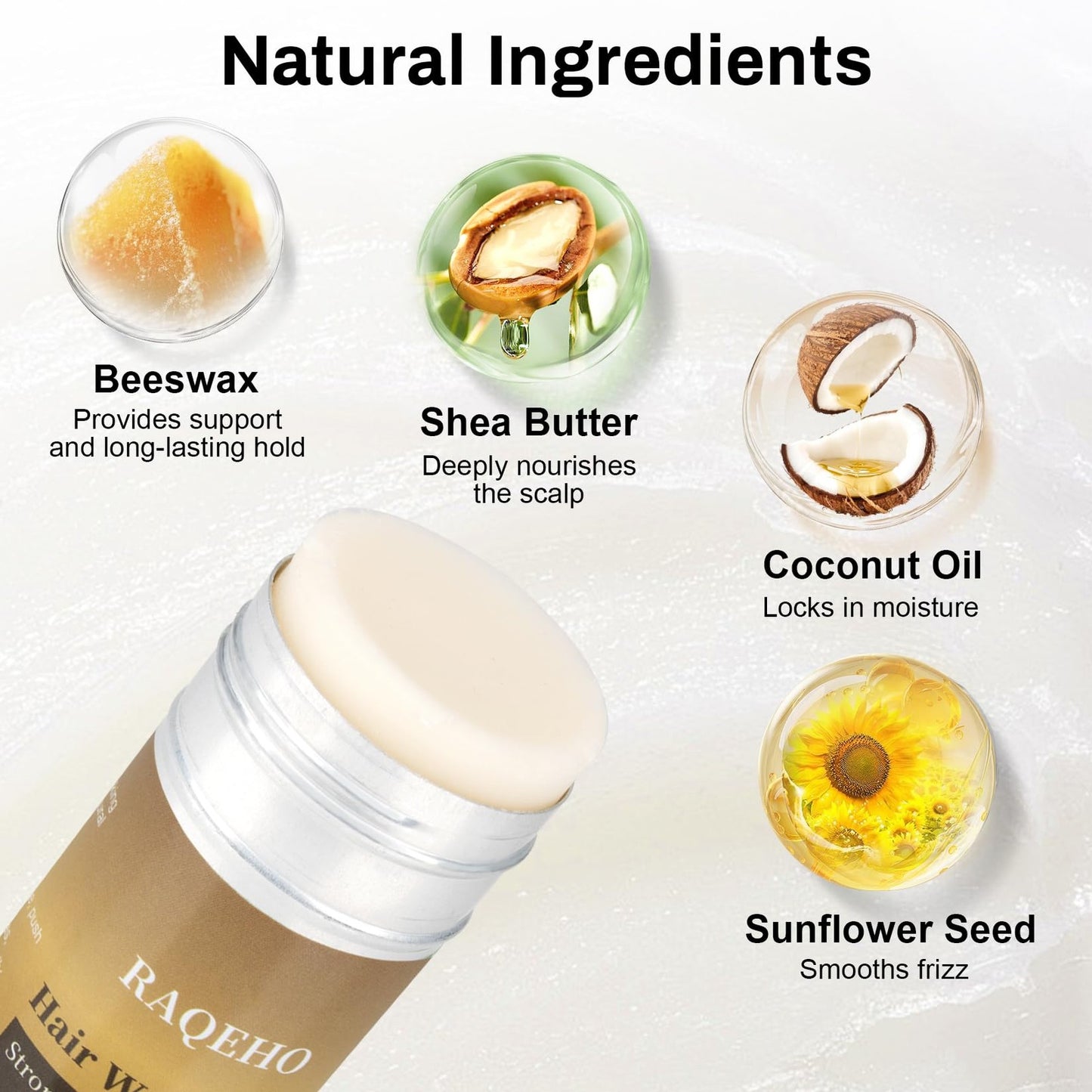 Hair Wax Stick for Styling and Frizz Control - Glossy Slick Back, 2.7oz