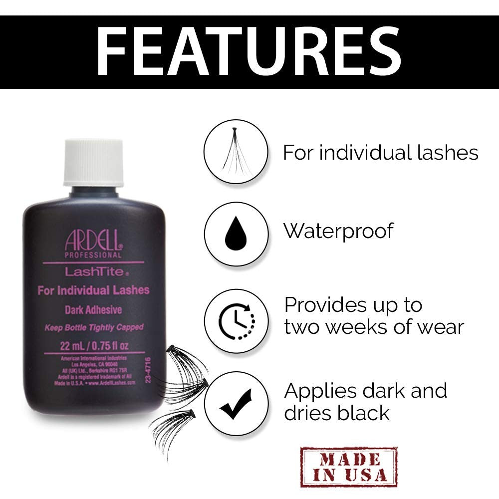 Waterproof Dark Lash Adhesive for Individual False Lashes - Fast Dry