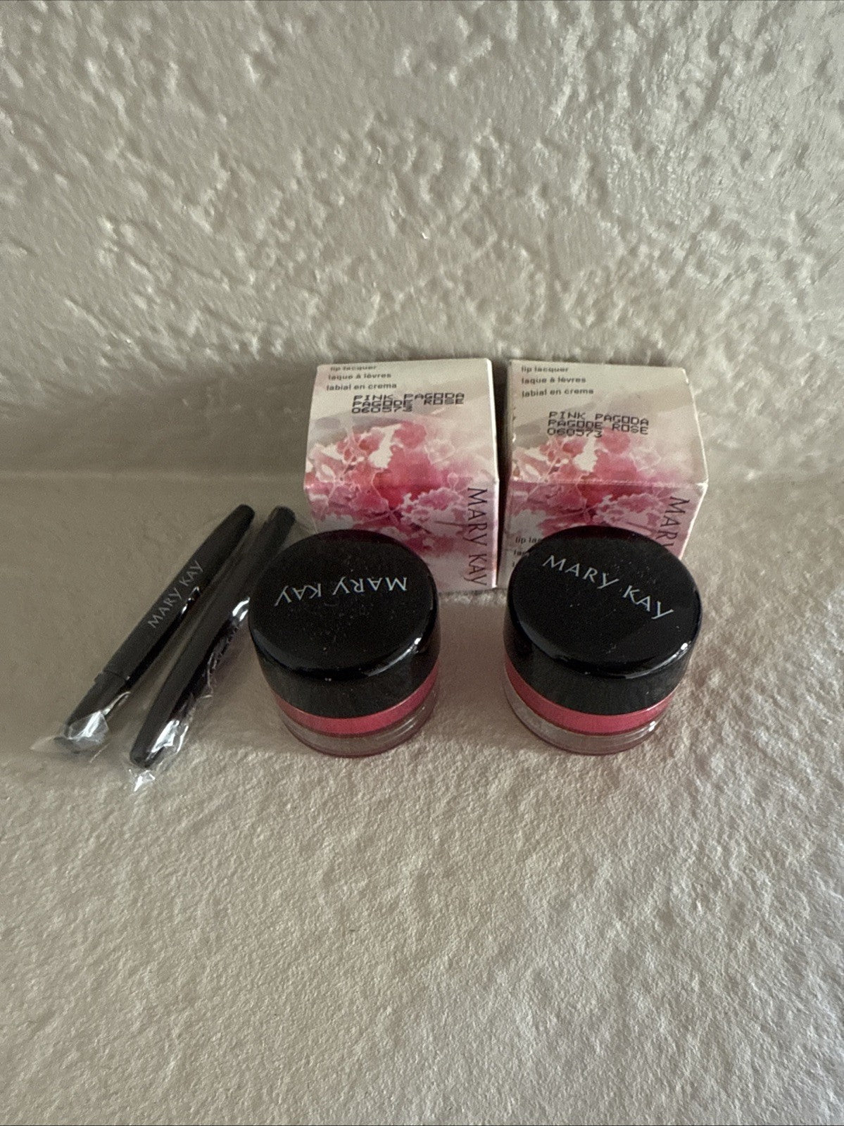 Mary Kay Lip Lacquer Pink Pagoda 2 Pack with Lip Brush - Lip Makeup Set