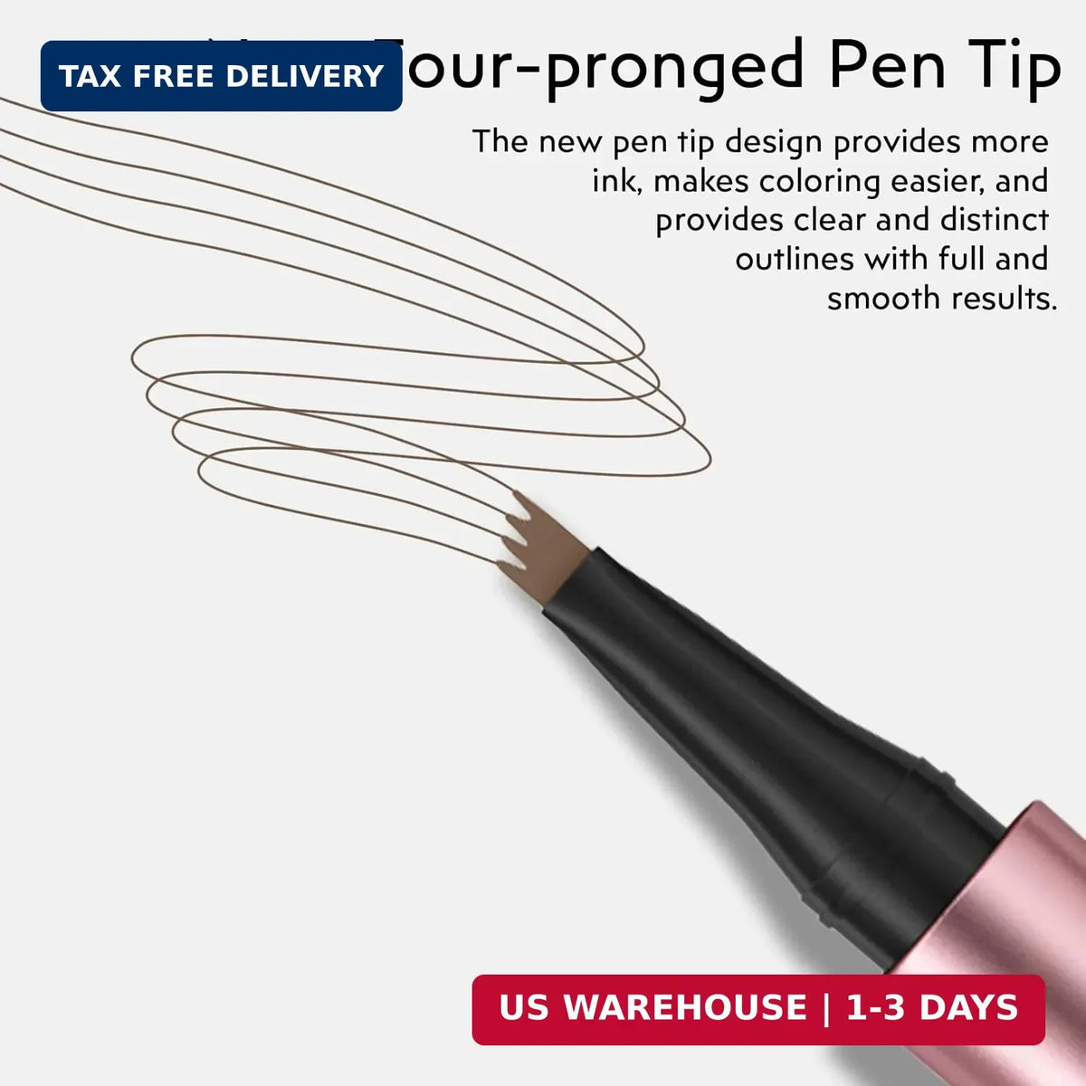Microblading Eyebrow Pen - 4-Point Tip Waterproof Long-Lasting Pencil (2 Pack)