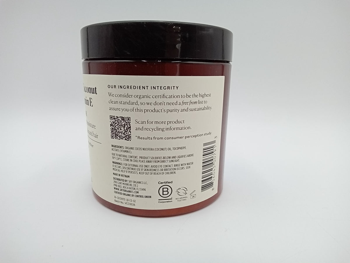 Organic Coconut Oil with Vitamin E - 16.9 fl oz
