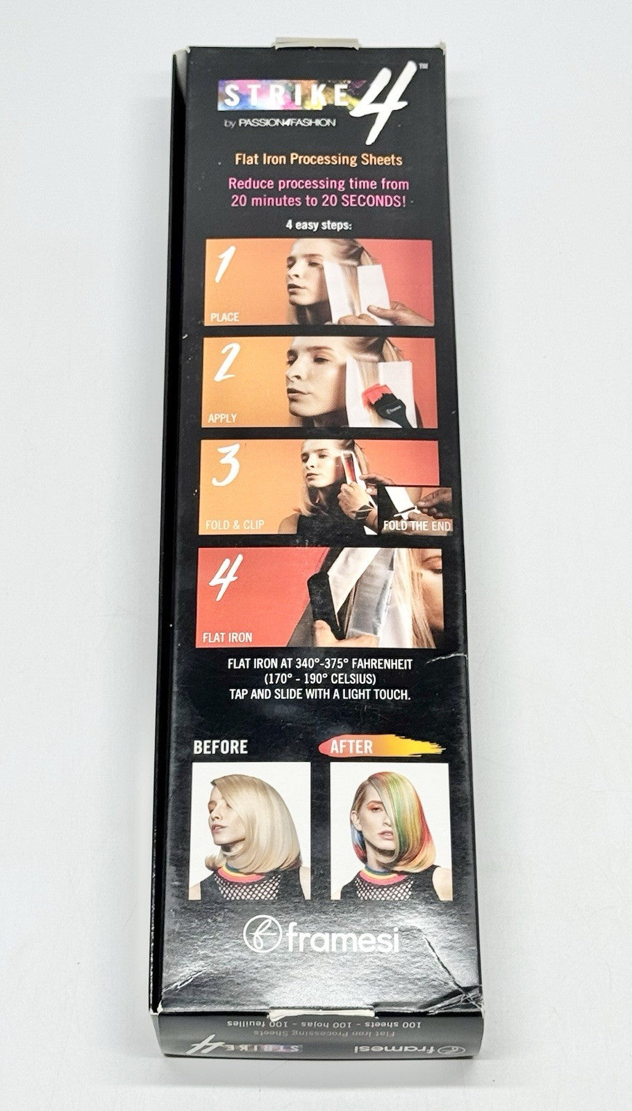 Framesi Strike 4 Flat Iron Processing Sheets - 100 Sheets for Hair Styling