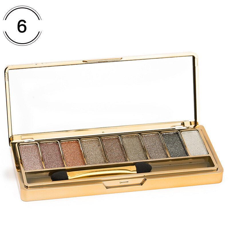 9 Colors Glitter Eyeshadow Palette with Makeup Brush Set - Vibrant & Long-Lasting