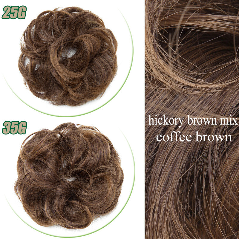 Curly Messy Bun Hair Piece Scrunchie Thick Updo Hair Extensions - Real Human Hair