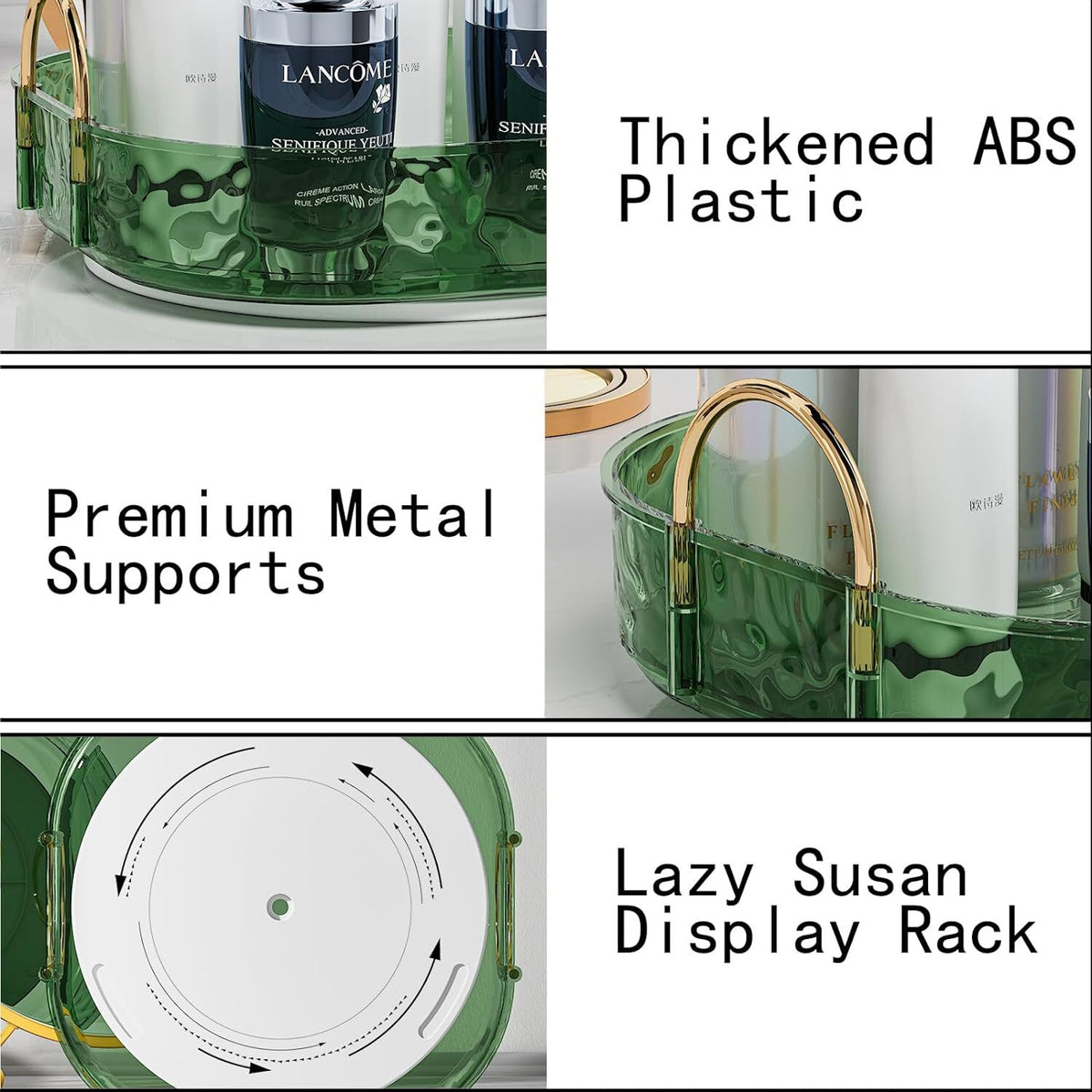 Rotating Makeup Organizer with Perfume Holder - 1 Tier Bathroom Storage