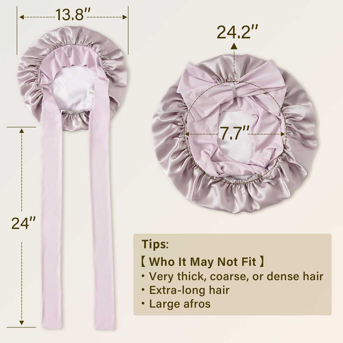 ZIMASILK 100% Mulberry Silk Bonnet for Sleeping Women Long One Size,