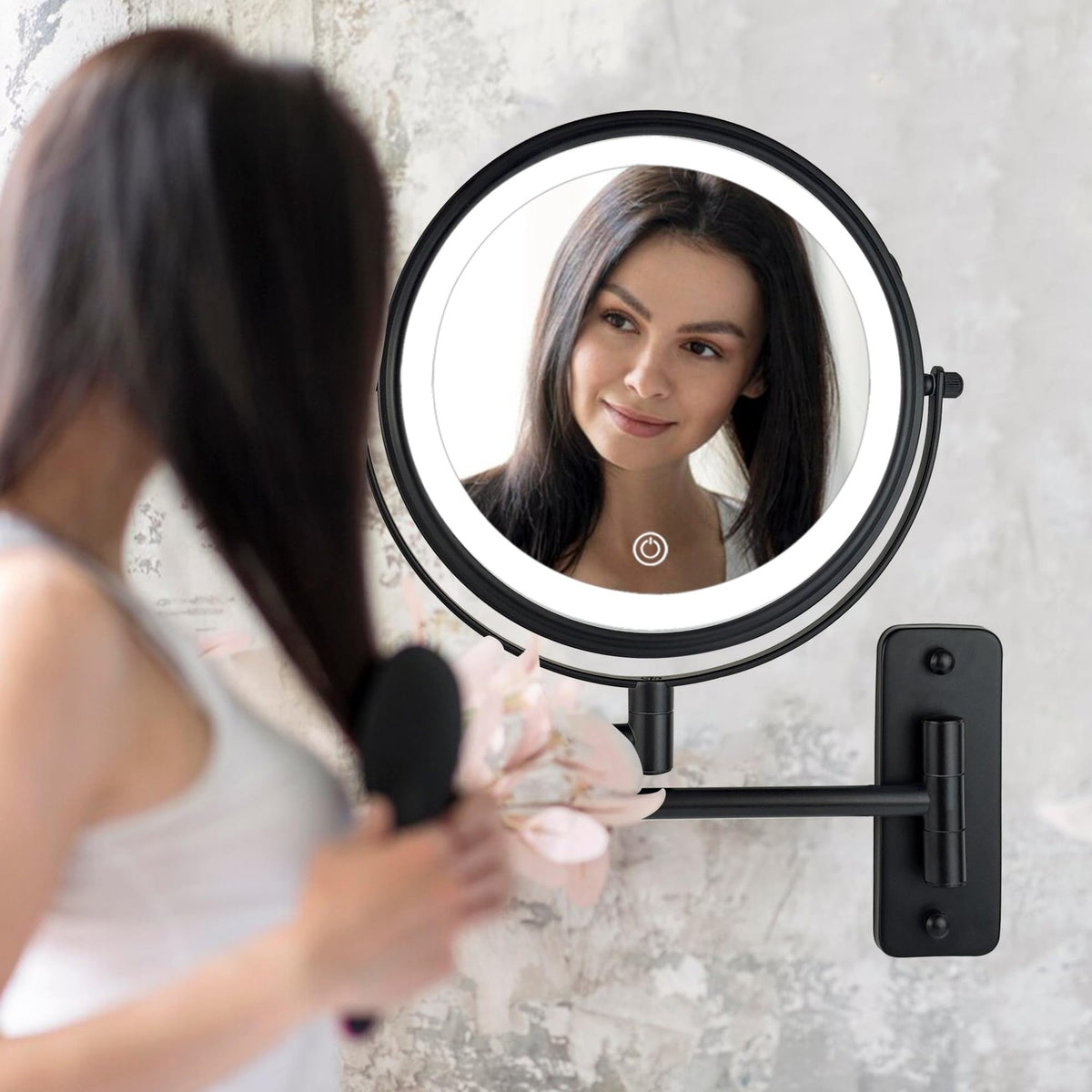 Wall Mounted Lighted Makeup Mirror with 3 Lighting Modes & 10x Magnification