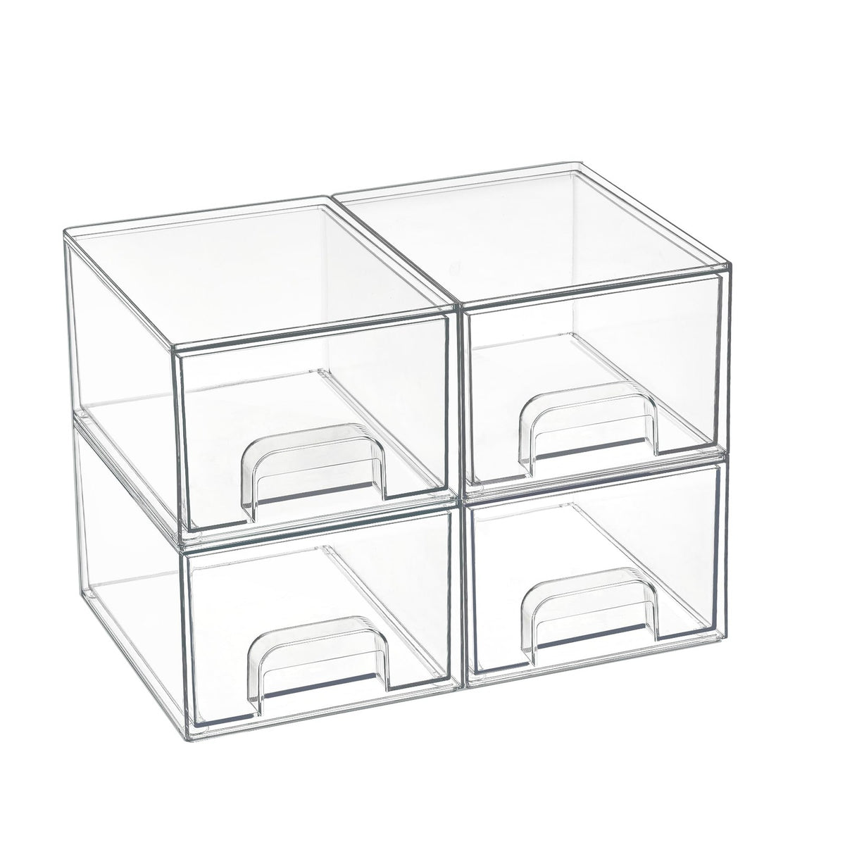 Clear Stackable Acrylic Storage Drawers - Small Multi-Purpose Organizer Set