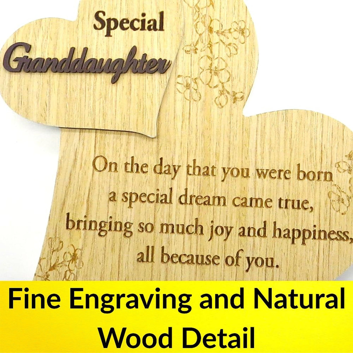Graduation Gift for Granddaughter Wooden Heart Wall Decor - Inspirational Keepsake