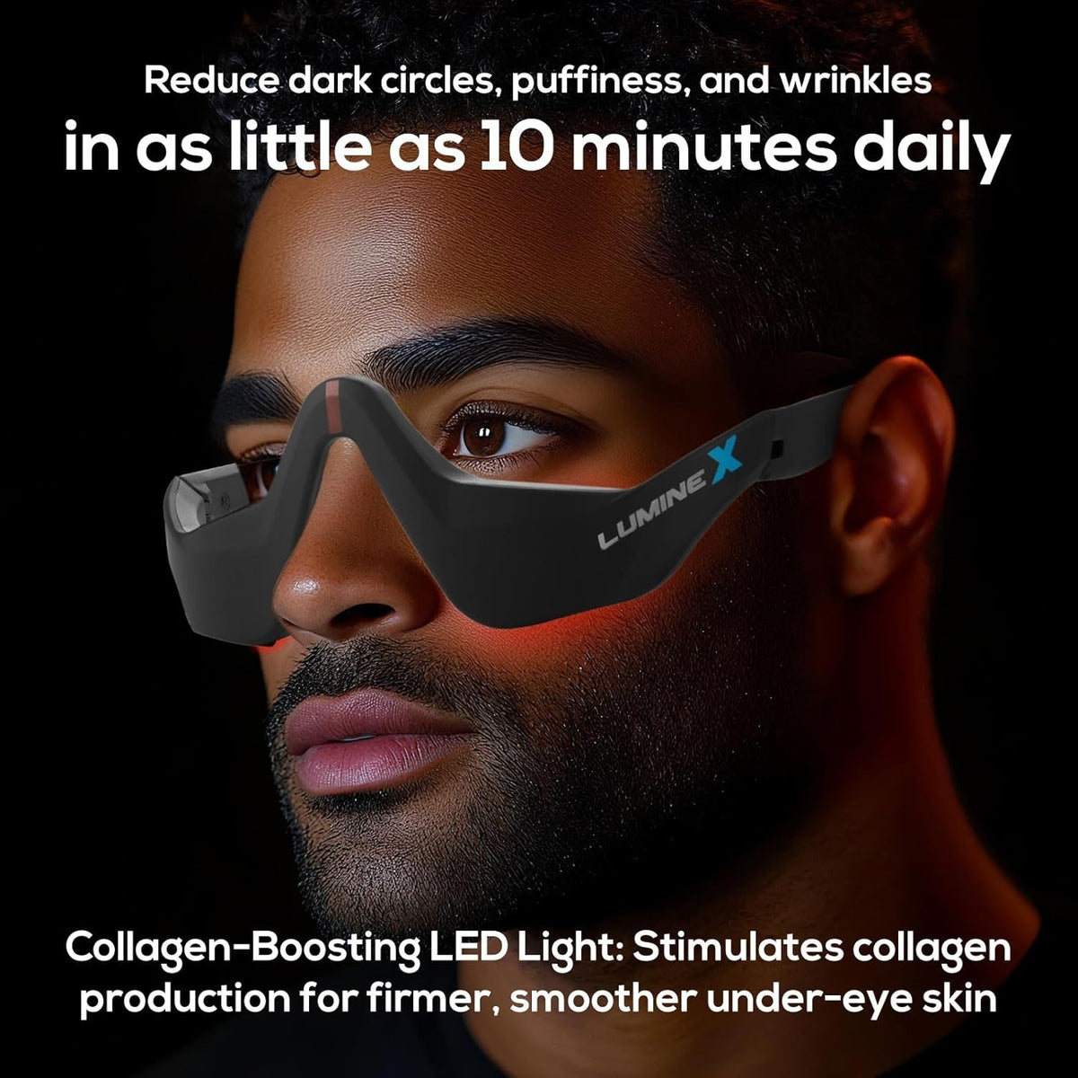 Under-Eye Red Light Therapy Device & Microcurrent Eye Massager Reducing Wrinkles