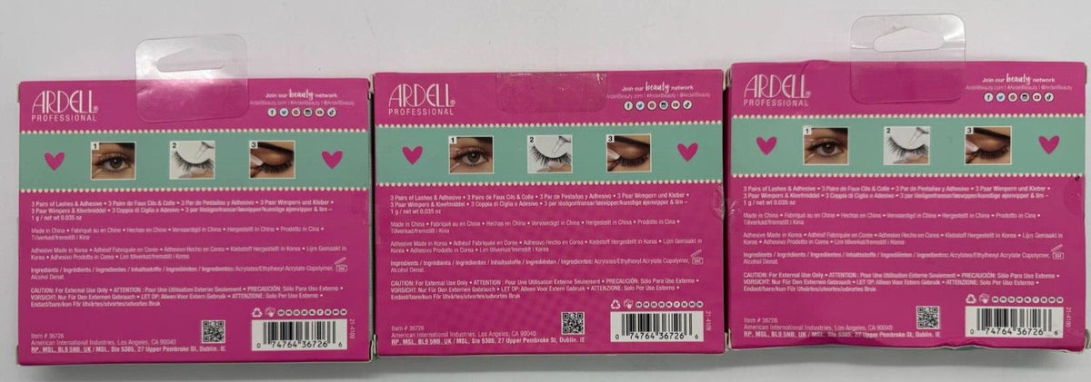 False Eyelash Set with Duo Adhesive - 3 Pair Fauxmink 817 Eyelashes