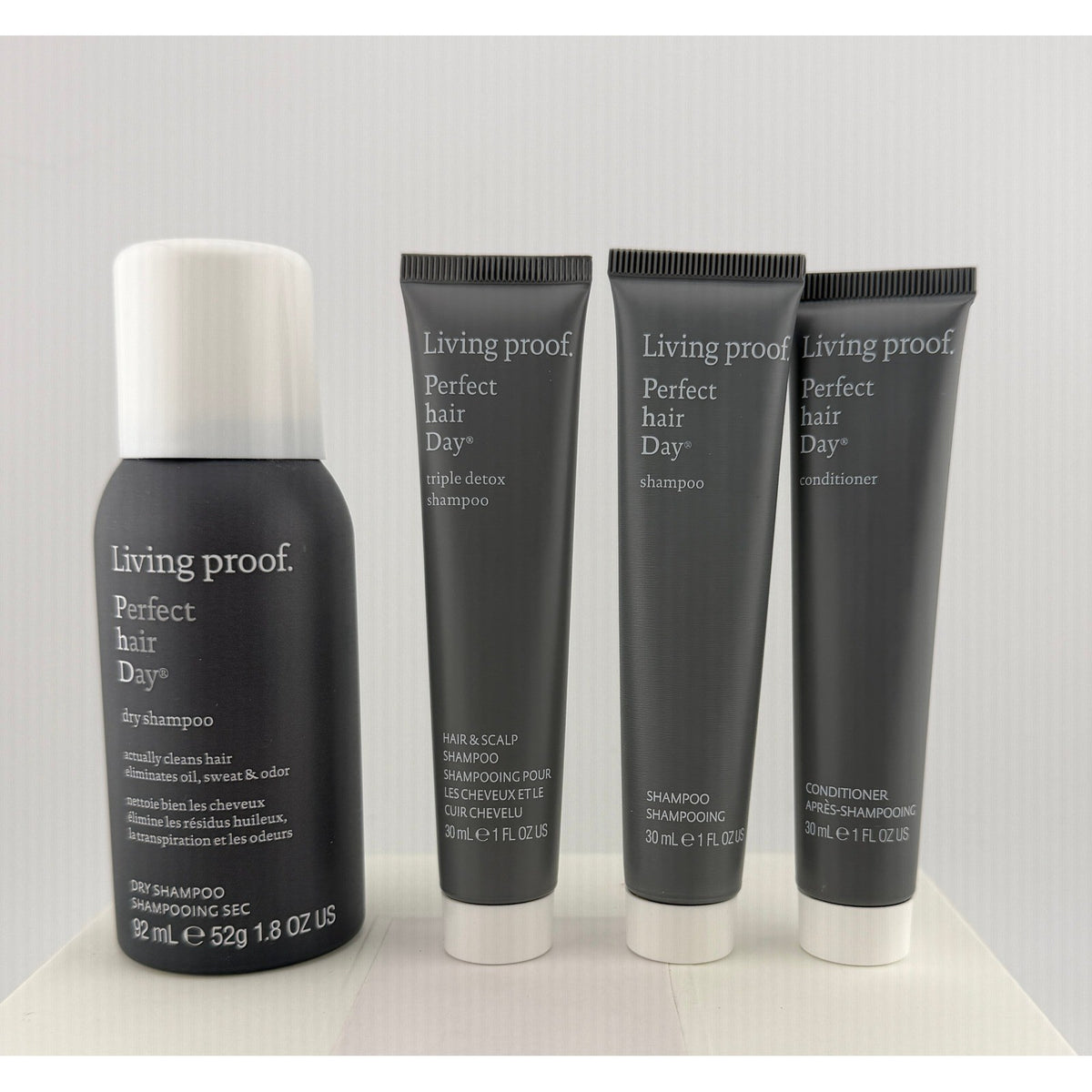 4x Living Proof Perfect hair Day PhD Dry Shampoo Detox Conditioner Set