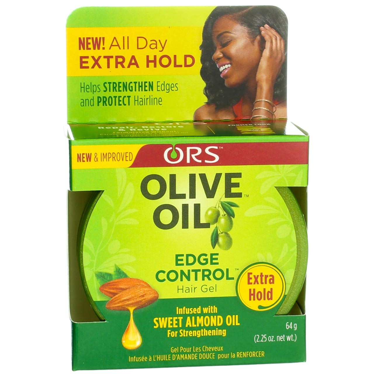 Olive Oil Edge Control Gel - Extra Hold, Moisturizing, Alcohol-Free, 2.25 oz, 6 Pack