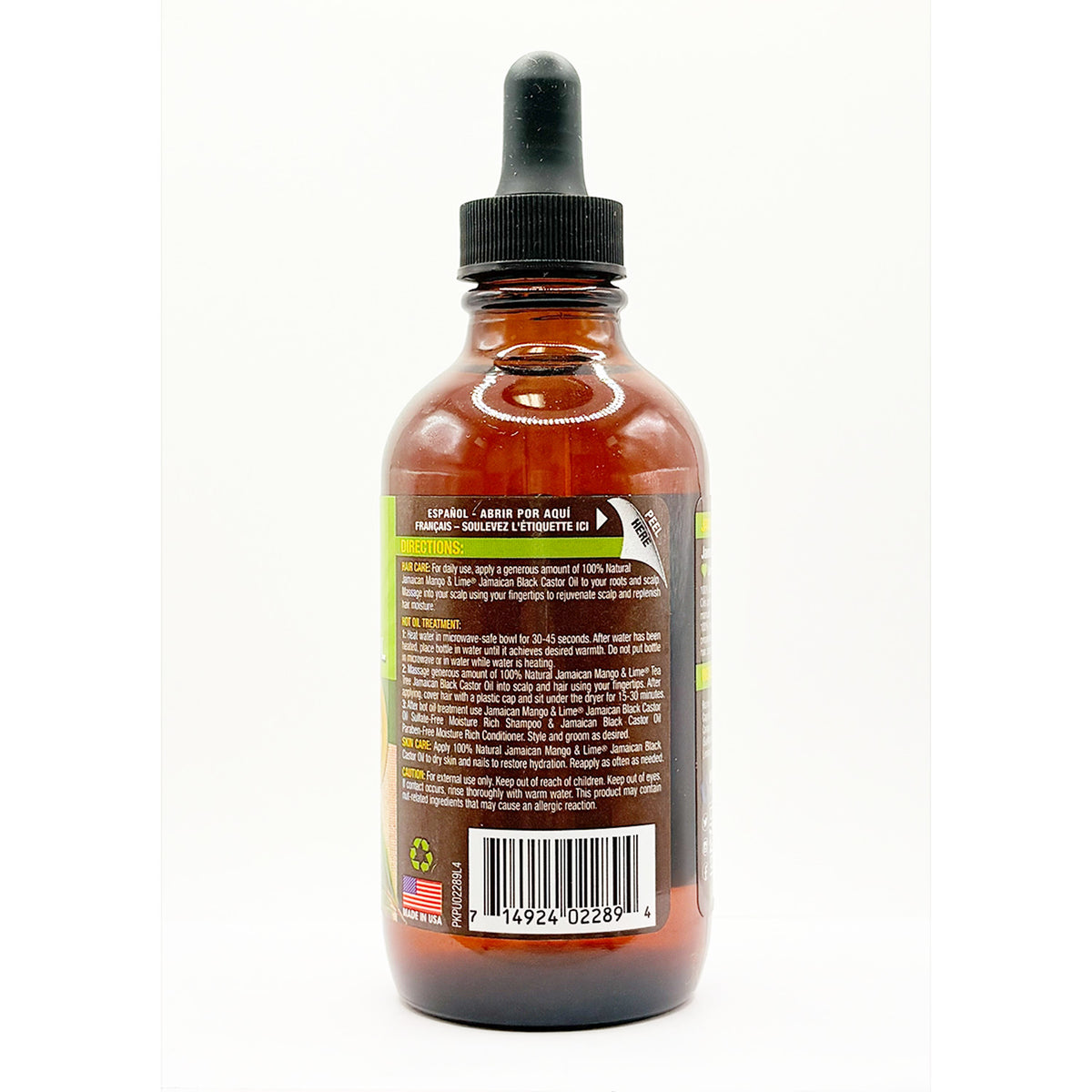 Black Castor Oil with Tea Tree Oil for Hair & Skin 4oz - Natural Moisturizer & Scalp Treatment