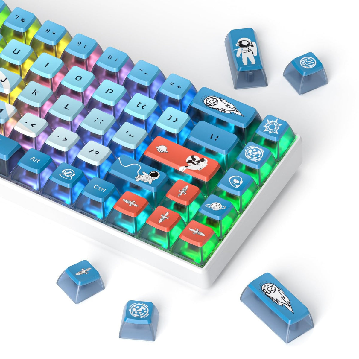 120 Keys PBT ASA Profile Pudding Keycap Set for Mechanical Gaming Keyboard
