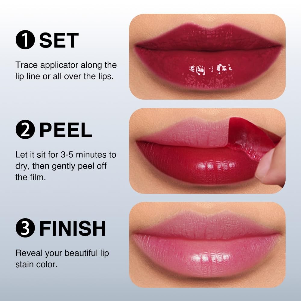 Peel Off Matte Liquid Lip Gloss - Long-lasting, Smudge-proof, 8 Shades