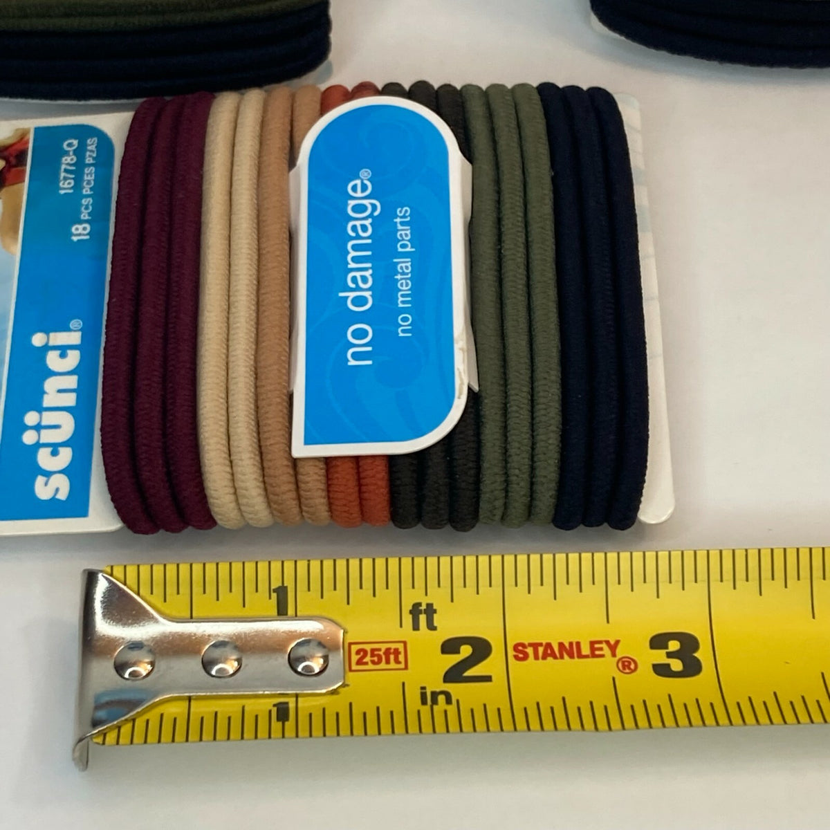 Scunci Hair Ties Ponytail Elastics No Metal Fall Warm Colors Red Tan