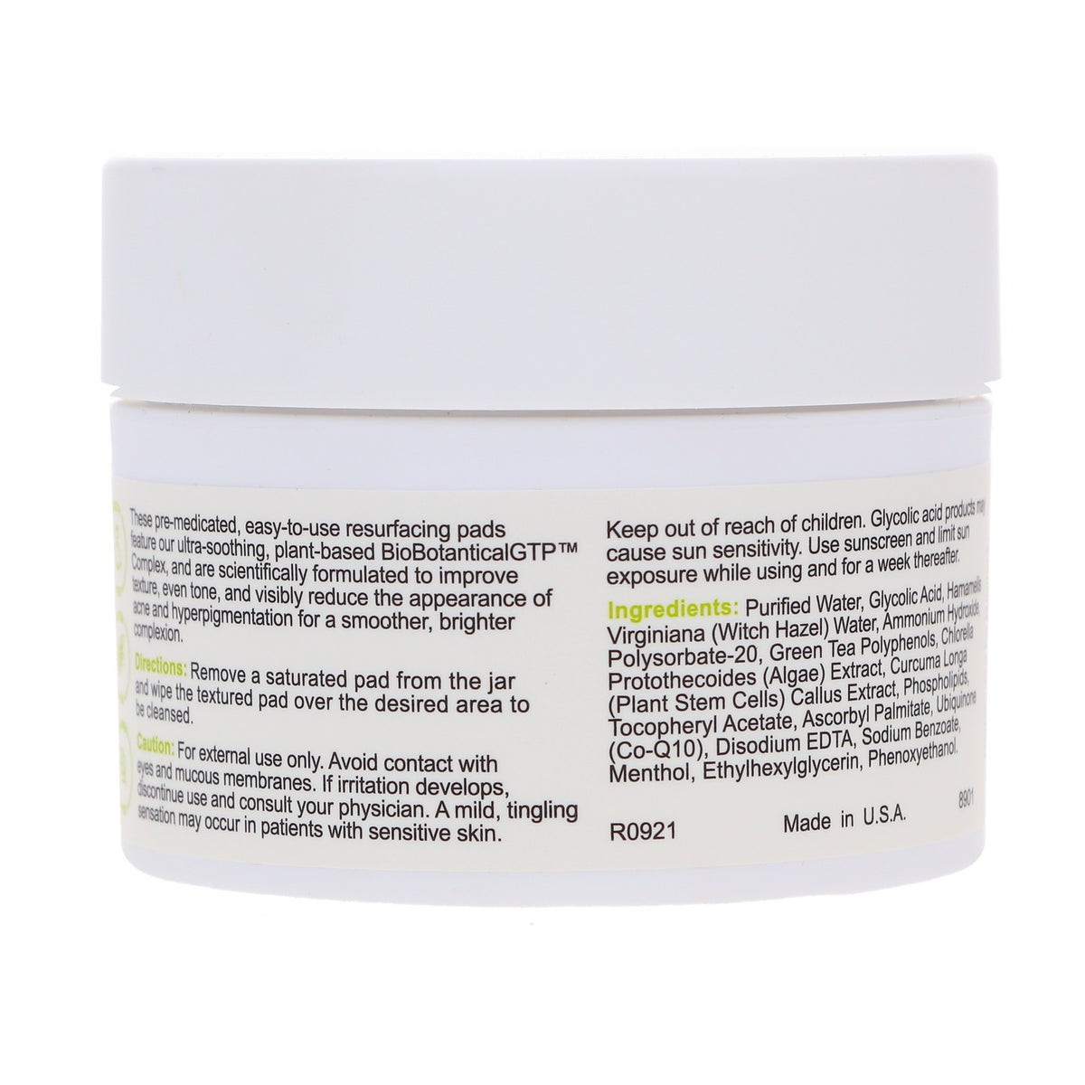 Glycolic Acid Resurfacing Peel Pads 10% - Brightening Skin Exfoliator, 60 Count