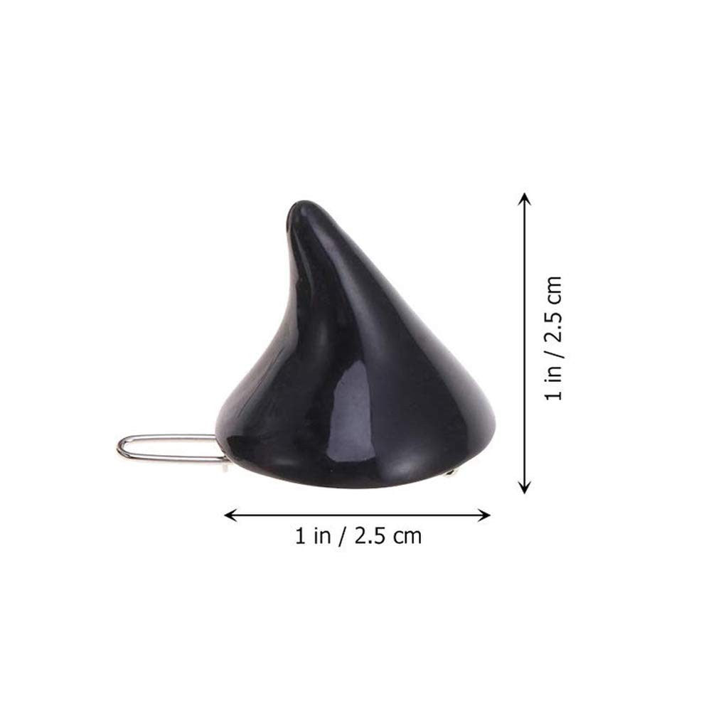 Devil Horn Hair Clips for 6 Count (Pack of 1), White,Black,Red,Silver