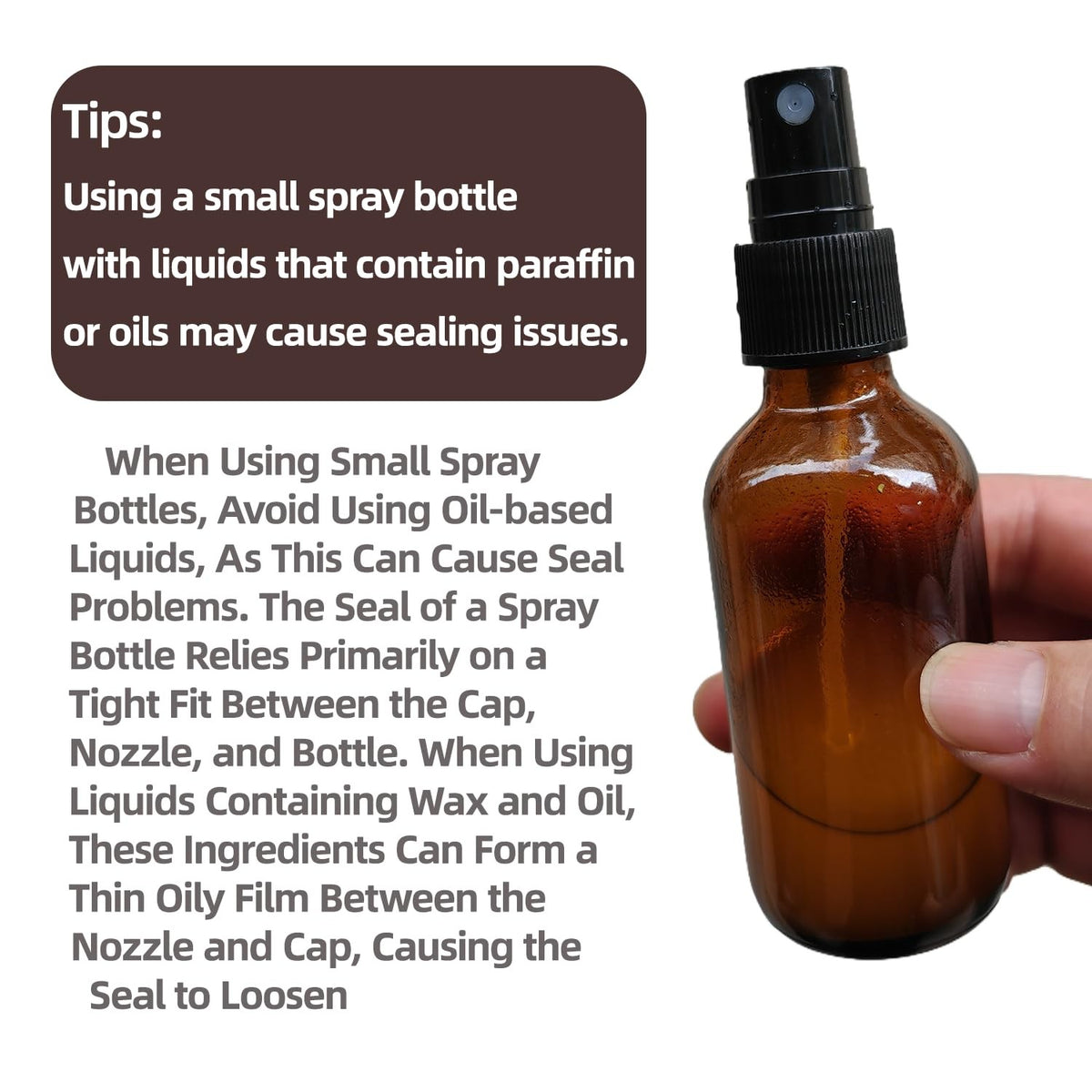 4 Pack 2oz Amber Glass Spray Bottles - Fine Mist for Hair, Plants, Perfume