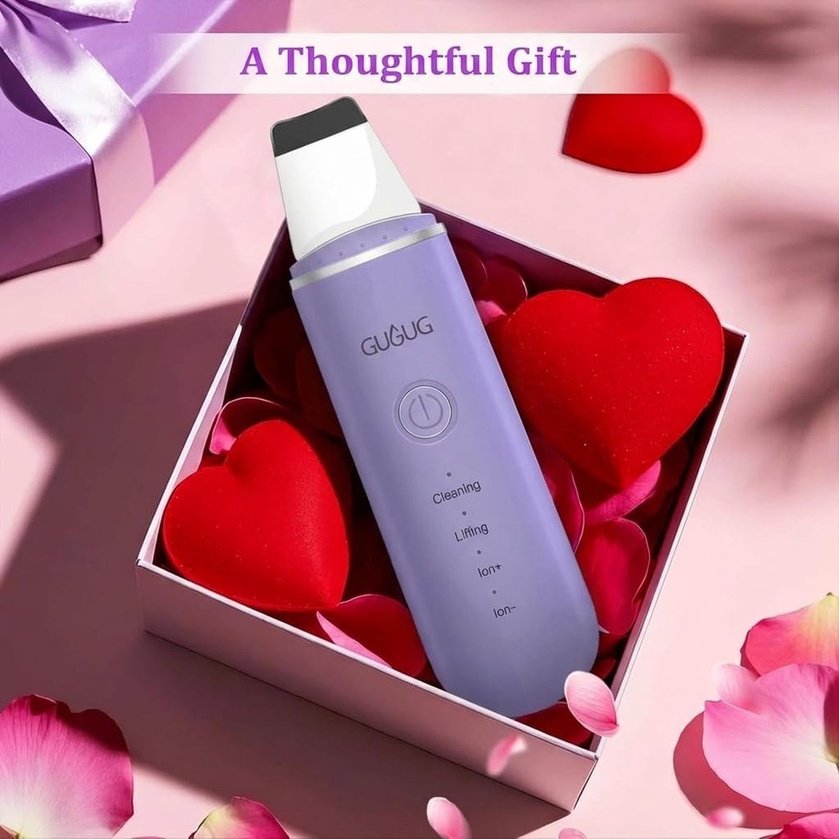 4 Mode Ultrasonic Skin Scrubber Pore Cleaner for Blackhead Removal Purple